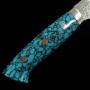 Japanese chef Knife gyuto - TAKESHI SAJI - Stainless Damascus R2 Steel diamond finish - blue turquoise Handle - Size: 21cm