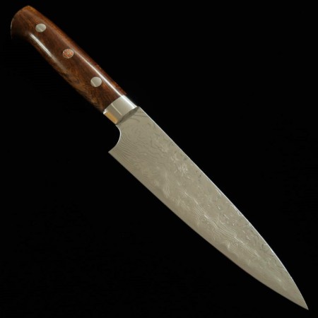 Cuchillo Japonés Petty - TAKESHI SAJI - Acero Damasco R2 - Diamond Finish - Tam: 13.5 / 15cm