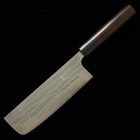 Cuchillo Nakiri Japonés - ANRYU - Acero al carbono azul No.2 - Textura martilleada - Tamaño : 16.5cm