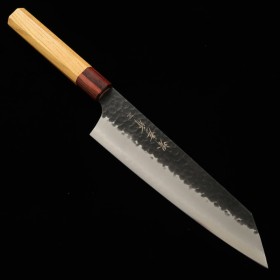 Cuchillo de Chef Japonés Kiritsuke - SAKAI TAKAYUKI - Acero azul supercarbono - Textura martilleada - Kurouchi - Tamaño : 19cm