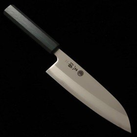 Cuchillo de Santoku Japonés - MIURA - Acero al carbono blanco No.1 - Tamaño : 16.5cm