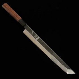 Cuchillo de Sakimaru Yanagiba Japonés - HATSUKOKORO - Serie de Shirasagi - Acero al carbono azul No.2 - Tamaño : 27cm