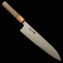 Cuchillo de Chef Japonés Gyuto - MIURA - Acero inoxidable VG10 - Textura martilleada - Mango de Nogal - Tamaño : 21cm