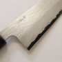 Japanese Kiritsuke Nakiri Knife - NIGARA - VG XEOS - Hammered Damascus Finish - Rose Wood Handle - Size:17cm