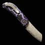 Japanese pocket knife - Mcusta - Infinity 021 - Purple Heizu Damascus Hammered - MC-021DHD12 - size: 4.5cm