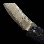 Japanese pocket knife - Mcusta - Infinity 021 - Purple Heizu Damascus Hammered - MC-021DHD12 - size: 4.5cm