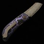 Japanese pocket knife - Mcusta - Infinity 021 - Purple Heizu Damascus Hammered - MC-021DHD12 - size: 4.5cm