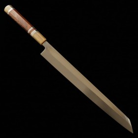 Japanese Kengata Yanagiba knife - SUISIN - Honyaki - White carbon steel No.2 - Kenji Togashi - snake wood handle - sizer: 30cm