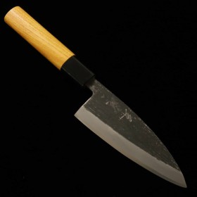 Japanese kodeba Knife - Miura - Carbon Aogami 2 - Blade Thickness above heel 4ｍｍ - Zelkova handle - Size:10.5/12cm