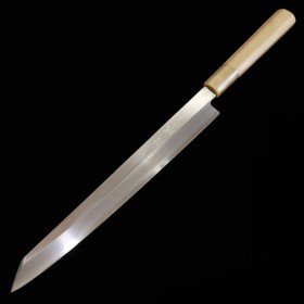 Japanese Kiritsuke Yanagiba knife - MIURA OBIDAMA - Stainless Ginsan - Magnolia wood handle - Left Handle - Size : 27/30cm