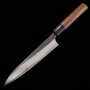 Japanese Petty knife - YOSHIMI KATO - kuro series - Super Blue Carbon Steel - Kurouchi - Rosewood handle - Size:15cm