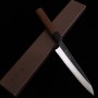 Japanese Petty knife - YOSHIMI KATO - kuro series - Super Blue Carbon Steel - Kurouchi - Rosewood handle - Size:15cm