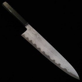 Japanese Chef Wagyuto Knife - KAGEKIYO - Damascus- Carbon Blue Steel No.1 - Urushi Suzuchirashi handle - Size: 24cm