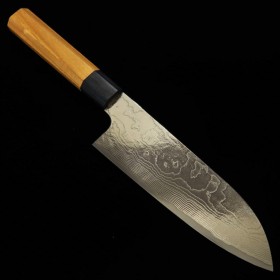 Cuchillo santoku japonés - YUTA KATAYAMA - VG-10 - serie níquel damasco - Tamaño:16.5cm