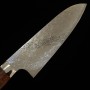 Cuchillo Japonés Santoku - TAKESHI SAJI - Acero Damasco R2 - Diamond Finish - Tam: 18cm