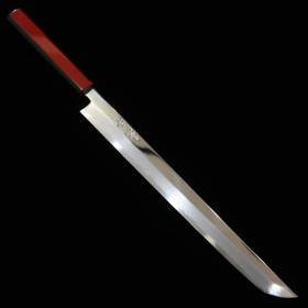 Cuchillo Japonés Sakimaru Takobiki - KAGEKIYO - Serie Urushi Akaro - White Steel No.1 - Tam: 30cm