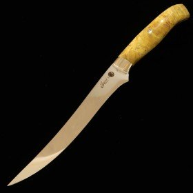 Japanese Filet Knife - Asurah knives × Miura Knives - Collaboration knife series - SUS420J2 ‐ Mirror Finish - Yellow - Size:15cm