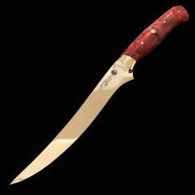 Japanese Filet Knife - Asurah knives × Miura Knives - Collaboration knife series - SUS420J2 ‐ Mirror Finish - Red - Size:15cm