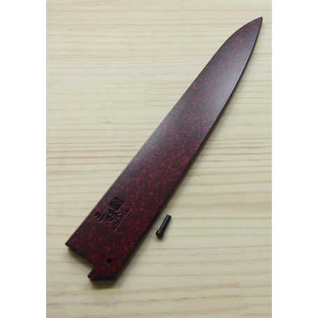 Vaina - Saya de madera para cuchillo Slicer Sujihiki - ZANMAI - Tam: 24 / 27cm - Rojo
