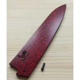 VAINA - SAYA DE MADERA PARA CUCHILLO CHEF GYUTO - ZANMAI - TAM: 18 / 21 / 24CM - ROJO