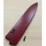 VAINA - SAYA DE MADERA PARA CUCHILLO CHEF GYUTO - ZANMAI - TAM: 18 / 21 / 24CM - ROJO