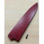 VAINA - SAYA DE MADERA PARA CUCHILLO CHEF GYUTO - ZANMAI - TAM: 18 / 21 / 24CM - ROJO