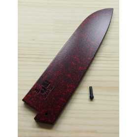 Vaina - Saya de madera para cuchillo Santoku - ZANMAI - Tam: 18cm - Rojo