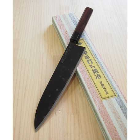 Cuchillo Japonés Sasa No Ha - TAKEDA HAMONO - Super Blue Steel - Santoku Artesanal - Tam: 24cm