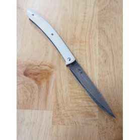 Cuchillo de carne estilo de bolsillo - TAKESHI SAJI - Acero Inoxidable R2 - Mango Blanco - Tam: 10cm