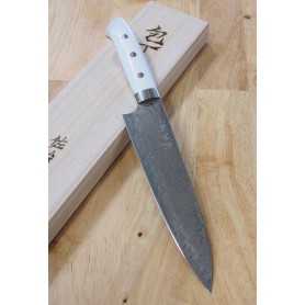 Cuchillo Japonés Chef Gyuto - TAKESHI SAJI - Acero Damasco R2 - Tam: 21cm