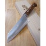 Cuchillo Japonés Bunka - TAKESHI SAJI - Acero Damasco Blue Steel No.2 Colorido - Ironwood - Tam: 17,5cm