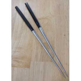 Moribashi - mango de madera polígono - Acero Inoxidable Honyaki - Tam: 29 / 32cm