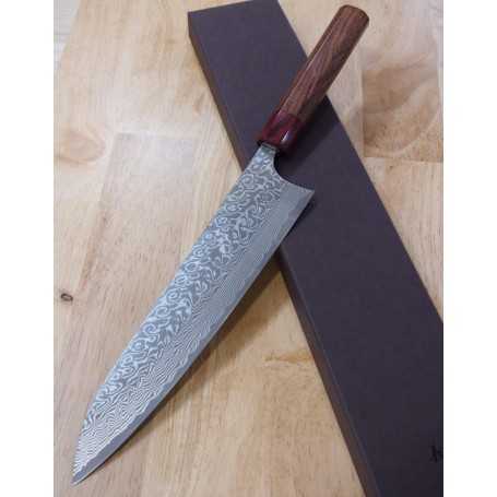 Cuchillo Japonés Chef Gyuto - YOSHIMI KATO - Serie SPG2 Damasco - Tam: 24cm