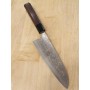 Japanese Santoku Knife - TAKESHI SAJI - Blue Steel No.2 Damascus - Colored - Size: 18cm